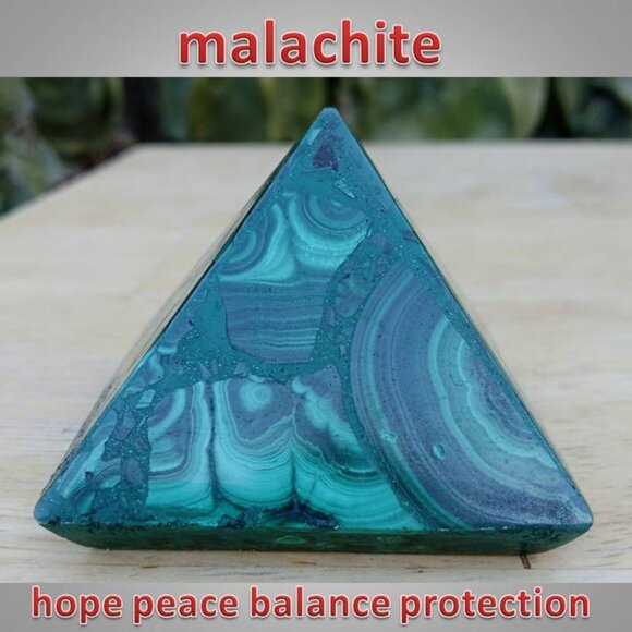 Other - MALACHITE pyramid mineral stone rock crystal 01 PEACE chakra balance